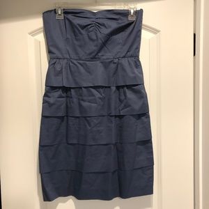 JCREW Size 2 Medium Blue Strapless layered dress